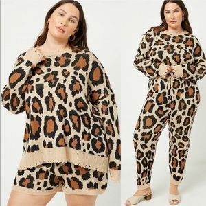 Leopard Print Sweater - Brown and Tan